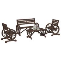 4-cz. zestaw mebli ogrodowych, lite drewno jodłowe