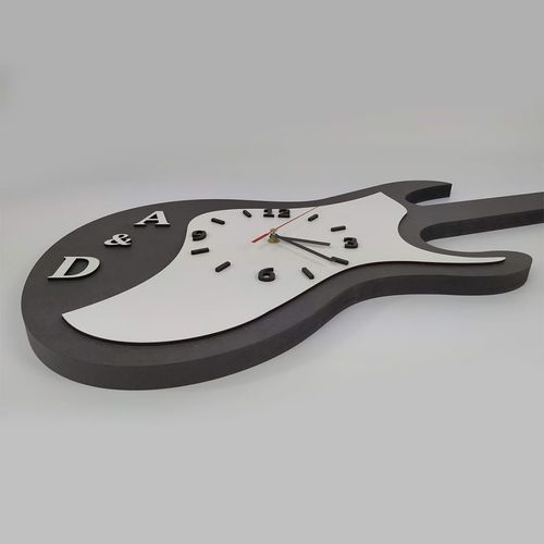 Wielki zegar ścienny czarny ( antracyt ) Gitara na Arena.pl