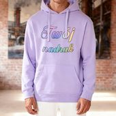 Bluza z kapturem lawendowa z Twoim nadrukiem - Kangaroo L