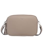 FLORA&CO torebka damska skórzana eko listonoszka z paskiem V572 beżowa