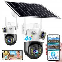 Zewnętrzna kamera solarna 4K HD dwa obiektywy 8MP Karta SIM 4G LTE
