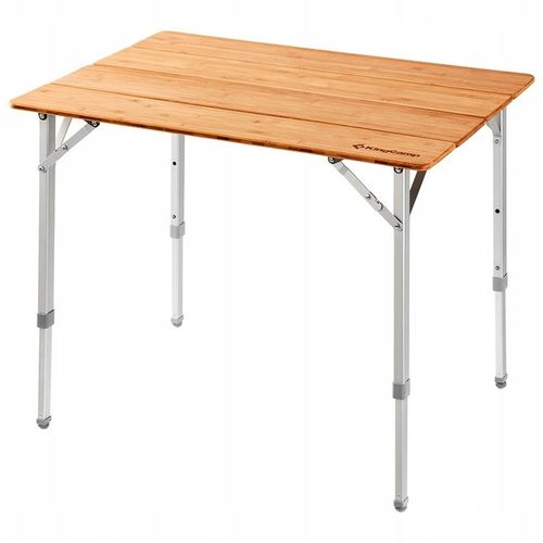King Camp Stół kempingowy z bambusowym blatem 100 x 65 cm na Arena.pl