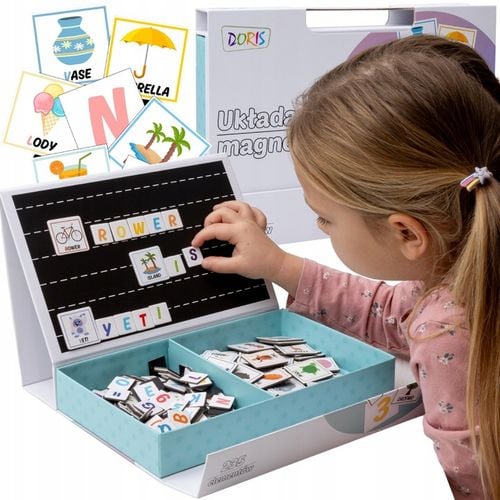 Tablica magnetyczna nauka alfabetu i matematyki litery cyfry 235 el. na Arena.pl