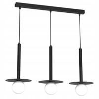 Lampa Sufitowa FUTURA Czarny Biały Szklane Klosze 3xG9 70x90cm Wisząca Dom