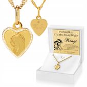 ZŁOTY MEDALIK 585 serce GRAWER PREZENT na Chrzest PAMIĄTKA CHRZTU