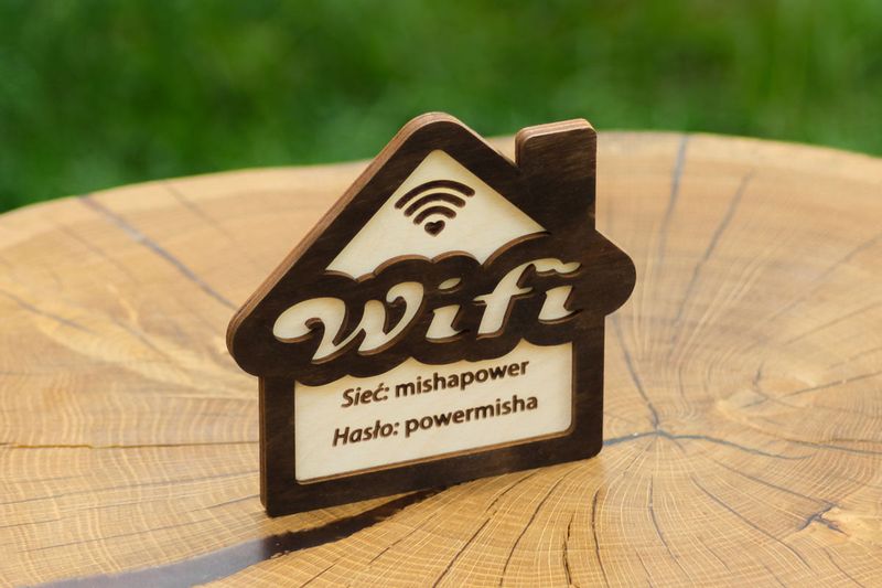 Tabliczka wisząca "domek" z hasłem wifi zdjęcie 2