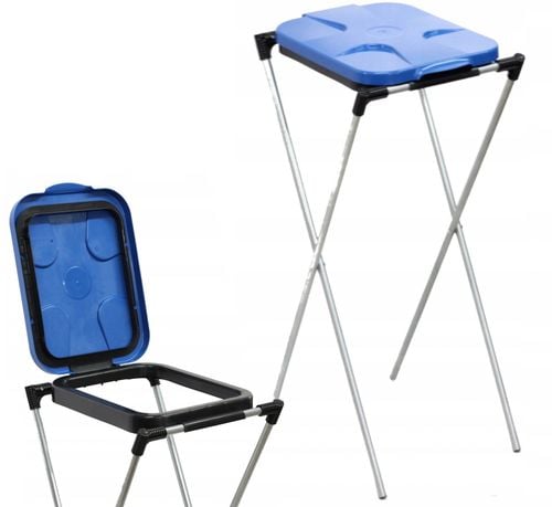 stojak do segregacji odpadów (1-stanowiskowy) niebieski - drewmet na Arena.pl