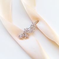 SREBRNA ozdoba do włosów fal hollywood SPINKA z kwiatami na ślub elegancka