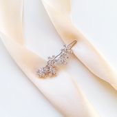 SREBRNA ozdoba do włosów fal hollywood SPINKA z kwiatami na ślub elegancka