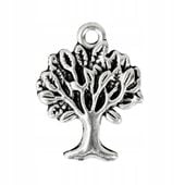 Zawieszka DRZEWO 17x21mm platyna 1szt.
