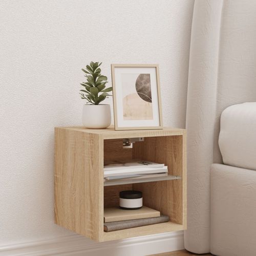 Ścienna szafka TV z LED, dąb sonoma, 30x28,5x30 cm na Arena.pl