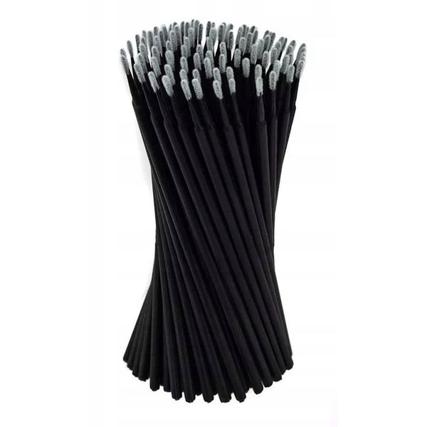 MIKRO APLIKATORY DO RZĘS BEZWŁÓKIENKOWE W TUBIE MICROBRUSH CZARNE 100 sztuk zdjęcie 2