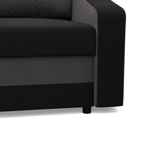 Sofa rozkładana, mikrofaza, AURELO, 148x87x90 cm, czarny| TYLETEGOTU na Arena.pl