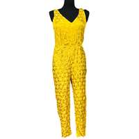 Damski Kombinezon Letni na Ramiączka Długie Nogawki Wiskoza Żółty M