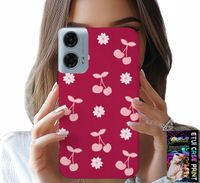 ETUI DO MOTOROLA G24 / G04 - WISIENKI, WIŚNIE NA BORDOWYM TLE + FOLIA