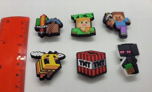 PRZYPINKI PIN ozdoby DO BUTÓW typu CROCS KROKS Minecraft 6szt W1 na Arena.pl