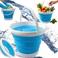 2X WIADRO SILIKONOWE SKŁADANE 5L WIADERKO UNIWERSALNE TURYSTYCZNE KEMPING