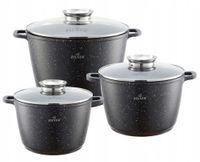 Zestaw garnków Zilner BLACK MARABLE aluminiowe 6 el.
