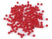 KORALIKI PLASTIKOWE COLOR CZERWONE 4MM 100SZT