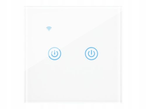 DOTYKOWY WŁĄCZNIK ŚWIATŁA DWUKANAŁOWY SZKLANY LED BIAŁY WiFi Tuya na Arena.pl