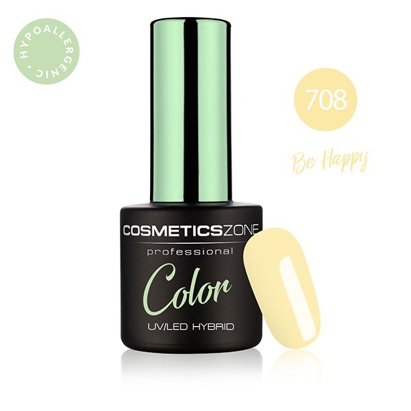 Cosmetics Zone Lakier hybrydowy hipoalergiczny żółty 7ml Be Happy 708 zdjęcie 1