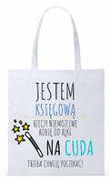 Dla Księgowej Księgowego Torba Eco Biała Shopper Z Nadrukiem Ze Zdjęciem