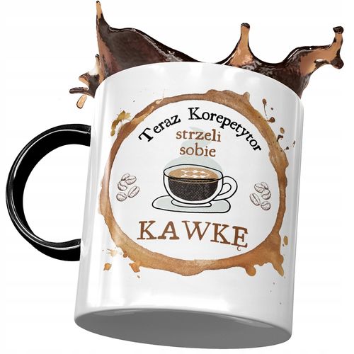 Kubek Czarny Dla Korepetytora Strzeli Sobie Kawkę Z Nadrukiem Ze Zdjęciem na Arena.pl