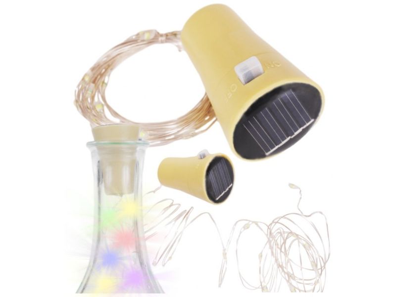 Korek do butelki 20 led lampki solarne drucik dekoracja zdjęcie 1