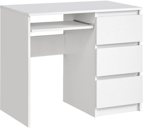 Biurko RADEK 90 cm białe komputerowe 3 szuflady prawe laminowane na Arena.pl
