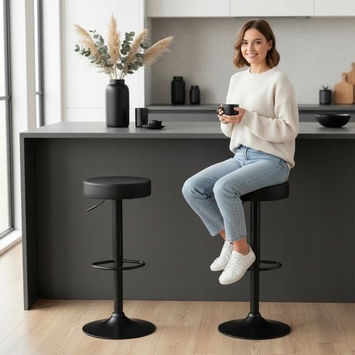 HOKER LOFTOWY KRZESŁO BAROWE REGULOWANE STOŁEK TABORET CZARNY NOGA na Arena.pl