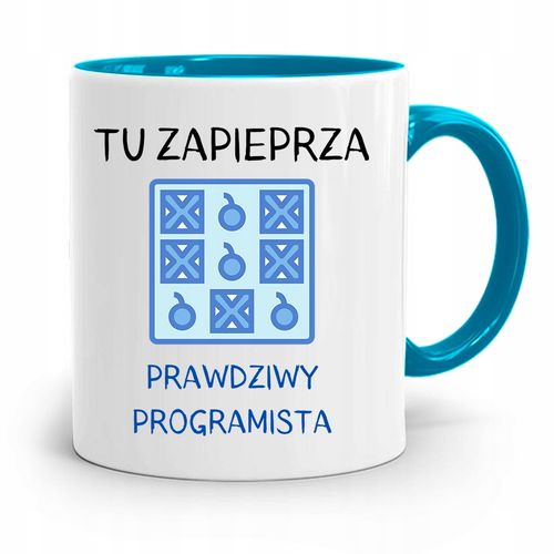 Kubek Błękitny Informatyka Zapieprza Programista Z Nadrukiem Ze Zdjęciem na Arena.pl