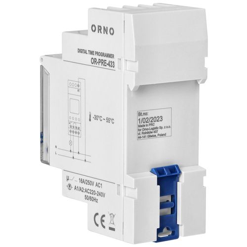 Programator Czasowy Wyłącznik LCD Cyfrowy 52 Programy OR-PRE-433 na Szynę na Arena.pl