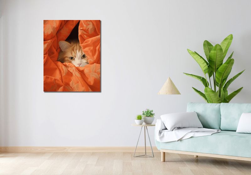 Obraz 70x90cm Ukryty Kot zdjęcie 2