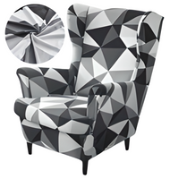 POKROWIEC NA FOTEL USZAK ELASTYCZNY GŁADKI PRINT GEOMETRYCZNE WZORY