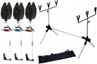 STANOWISKO KARPIOWE STOJAK 3WĘDKI ROD-POD+ 3x SYGNALIZATOR BRAŃ+ 3x SWINGER