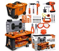 ZESTAW MAJSTERKOWICZA WARSZTAT SKRZYNKA NARZĘDZIA WIERTARKA NA BATERIE 65el
