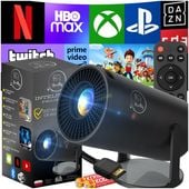 PROJEKTOR RZUTNIK ANDROID TV WIFI MINI 4K PRZENOŚNY SMART CZARNY