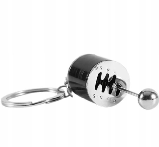 Breloczek do kluczy Samochodowy skrzynia biegów Czarna metalowa Tuning Gift zdjęcie 1