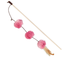 TRIXIE Wędka zabawka kota z pomponami prawdziwymi piórkami walerianą 50 cm