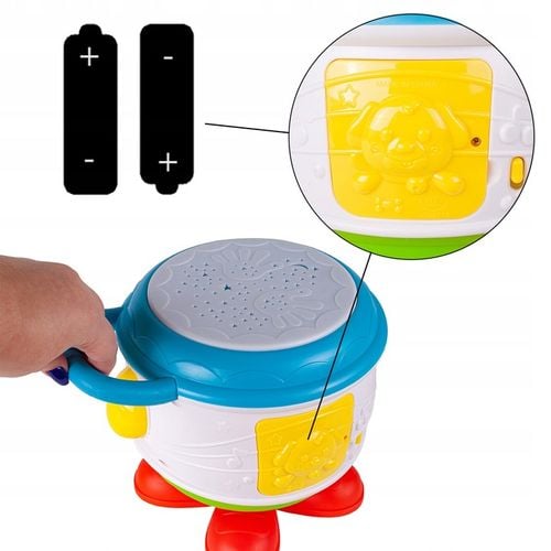 BĘBENEK MUZYCZNY INTERAKTYWNY OBROTOWY DLA DZIECI ŚWIATŁO ŚMIECH DZIECKA na Arena.pl