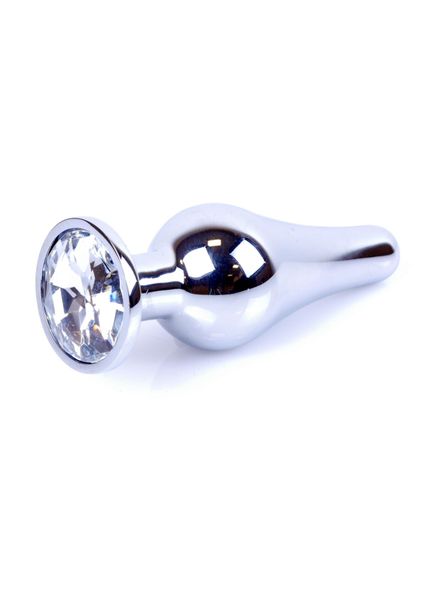 Plug-Jewellery Silver Butt Plug- Clear zdjęcie 7