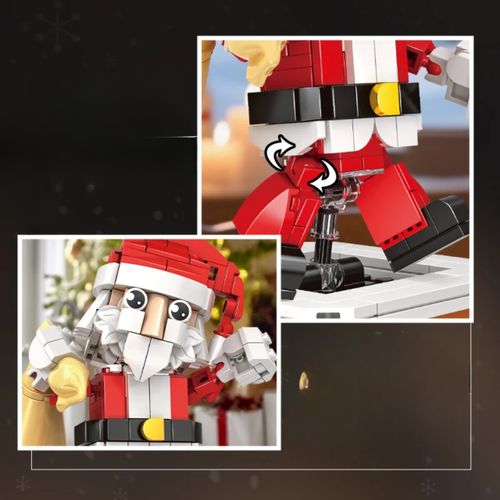 Klocki świąteczny Mikołaj z ruchomym mechanizmem dekoracja Boże narodzenie na Arena.pl