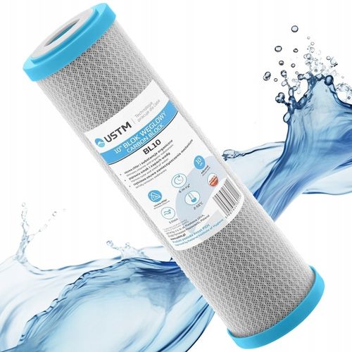 10x FILTR DO WODY WKŁAD filtrujący WĘGLOWY 10" CALI BLOK WĘGLOWY BL10 USTM na Arena.pl