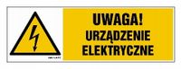 Uwaga Urządzenie Elektryczne Naklejka 300 X 100 Fn Folia Samoprzylepna