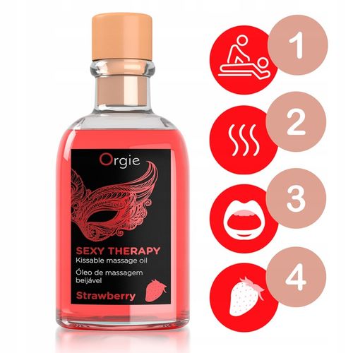 Olejek do masażu erotycznego ciała JADALNY truskawkowy ROZGRZEWAJĄCY 100 ml na Arena.pl