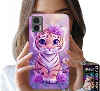 ETUI DO MOTOROLA EDGE 30 NEO - SŁODKI TYGRYSEK NA RÓŻOWYM TLE + FOLIA