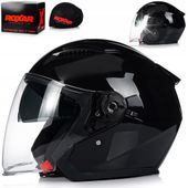 KASK MOTOCYKLOWY OTWARTY CZARNY POŁYSK SKUTER CHOPPER BLENDA HOMOLOGACJA XS
