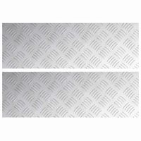 Płytki w Szachownicę 2 pcs Srebrny 60 x 20 cm Aluminium