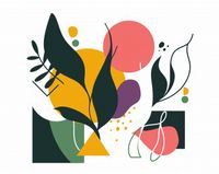 Plakat 76x60,5cm Kolorowa Abstrakcja Botaniczna