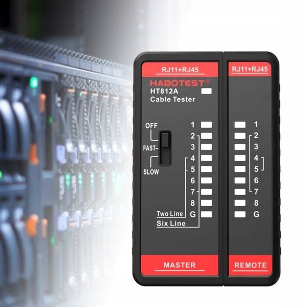 TESTER PRZEWODÓW SIECIOWYCH RJ11 RJ45 LAN SZUKACZ PAR KABLI HABOTEST HT812 zdjęcie 5